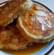 Banana-Oatmeal Hot Cakes with Spiced Maple Syrup