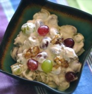 Grapes and Walnuts with Lemon Sour Cream Sauce