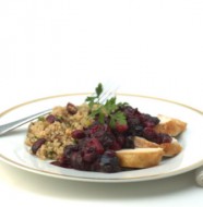 Bulgur Stuffing with Dried Cranberries and Hazelnuts