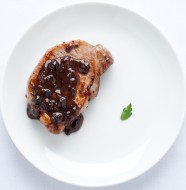 Pork Chops with Black Currant Jam Sauce