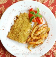 Crunchy Topped Fish with Potato Sticks