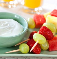 Fruit Kebabs with Honey-Yogurt Dipping Sauce