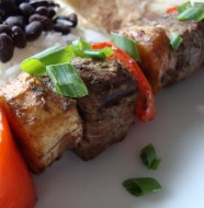 Jerk Beef and Plantain Kabobs