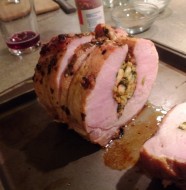 Roast Pork Loin Stuffed with Andouille and Crawfish