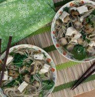 Soba Noodles with Mushroom, Spinach & Tofu