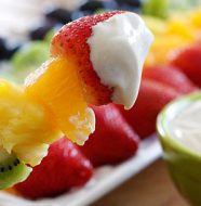 Fruit Skewers and Yogurt Dip