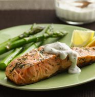 Grilled Salmon with Dill Sauce