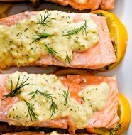 Poached Salmon with Mustard-Dill Sauce