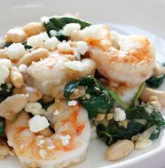 Tuscan White Beans with Spinach, Shrimp and Feta